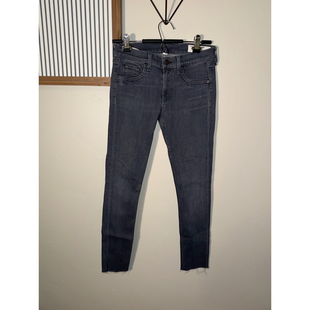 Rag & Bone JEAN Skinny Jeans Grey Frayed‎ Hem Size 27